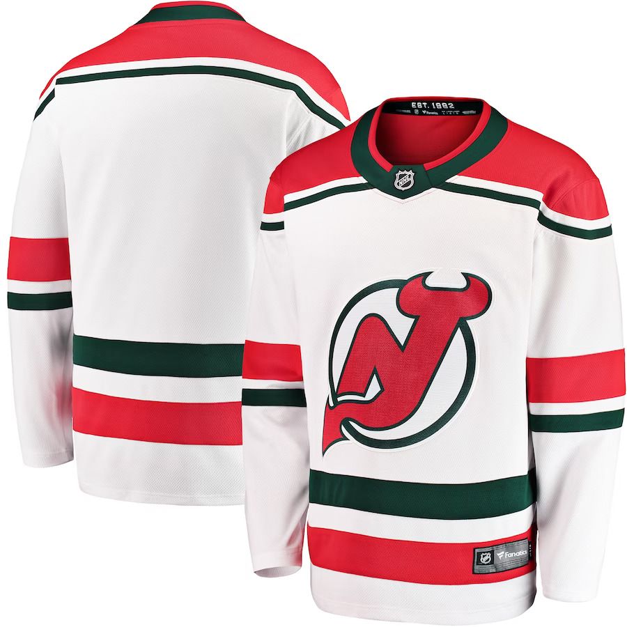 Men New Jersey Devils Fanatics Branded White 2022-23 Heritage Premier Breakaway NHL Jersey->women nhl jersey->Women Jersey
